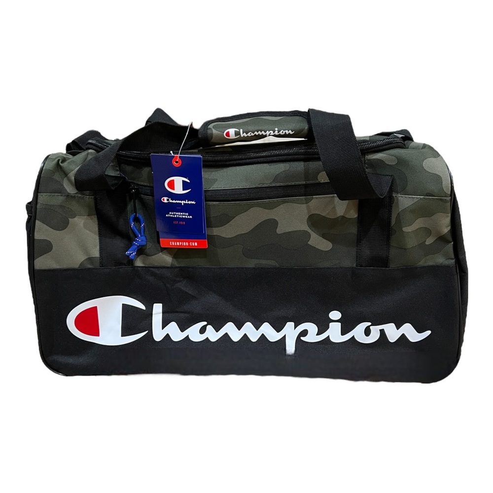New Champion Utility Duffle Gym Travel Bag Camo Lined Interior With Pocket